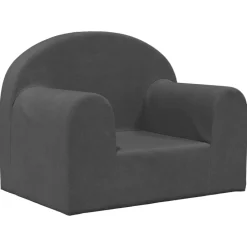 Niños vidaXL Mobiliario Para Bebés Y Niños Pequeños-Sofá para niños felpa suave gris