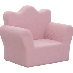 vidaXL Sofá para niños felpa suave Rosa Hot