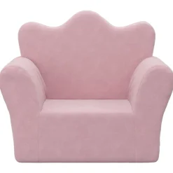 vidaXL Sofá para niños felpa suave Rosa Hot