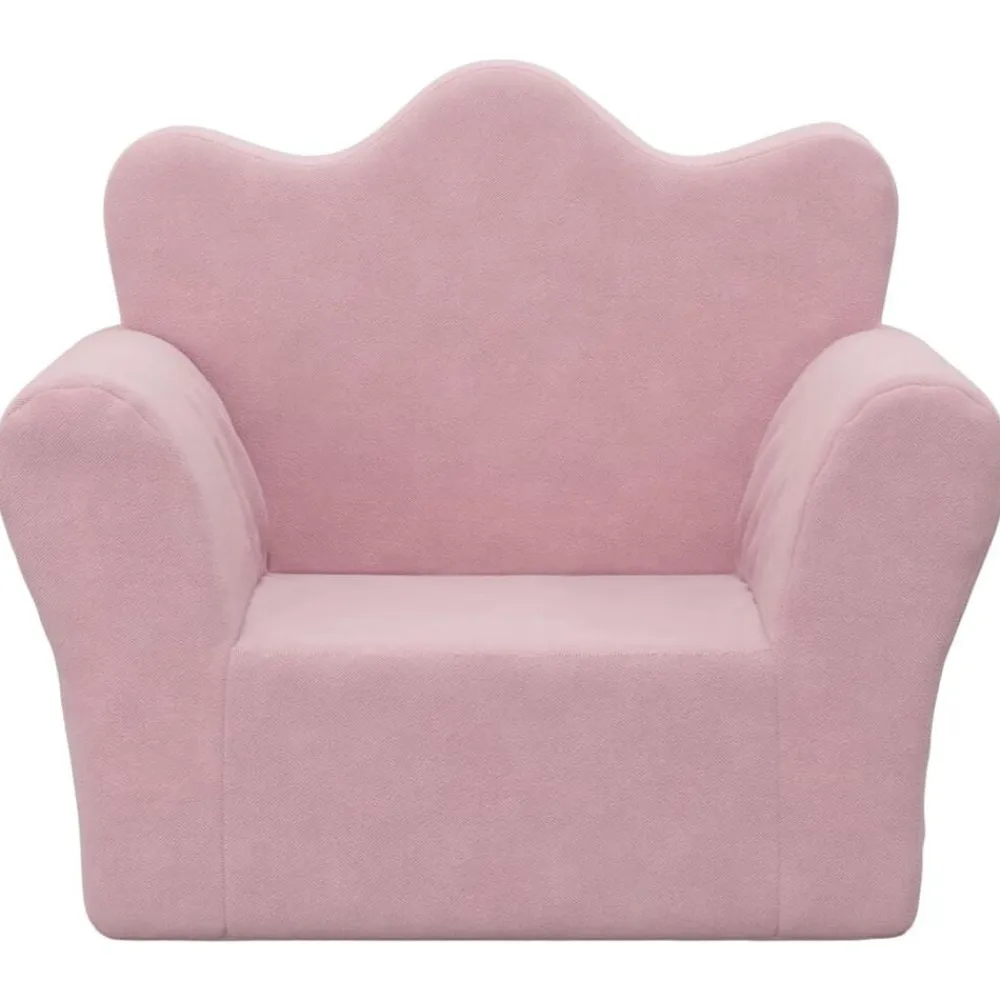vidaXL Sofá para niños felpa suave Rosa Hot
