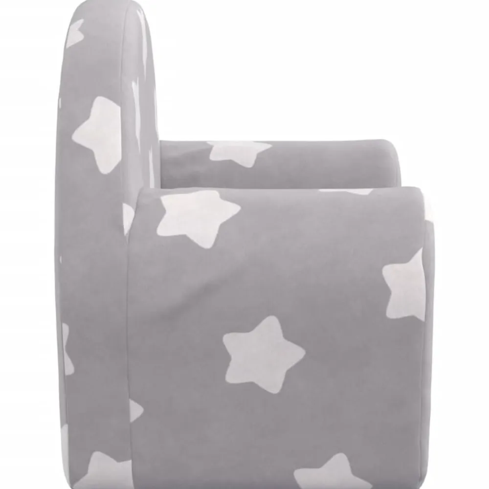 Niños vidaXL Mobiliario Para Bebés Y Niños Pequeños-Sofá para niños felpa suave gris claro con estrellas