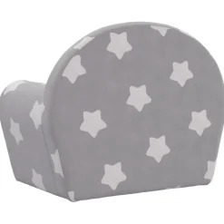 Niños vidaXL Mobiliario Para Bebés Y Niños Pequeños-Sofá para niños felpa suave gris claro con estrellas
