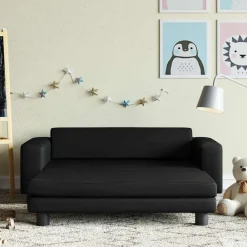 Niños vidaXL Mobiliario Para Bebés Y Niños Pequeños-Sofá para niños y reposapiés cuero sintético 100x50x30 cm