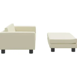 Niños vidaXL Mobiliario Para Bebés Y Niños Pequeños-Sofá para niños y reposapiés cuero sintético 100x50x30 cm