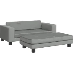 Niños vidaXL Mobiliario Para Bebés Y Niños Pequeños-Sofá para niños y reposapiés terciopelo 100x50x30 cm