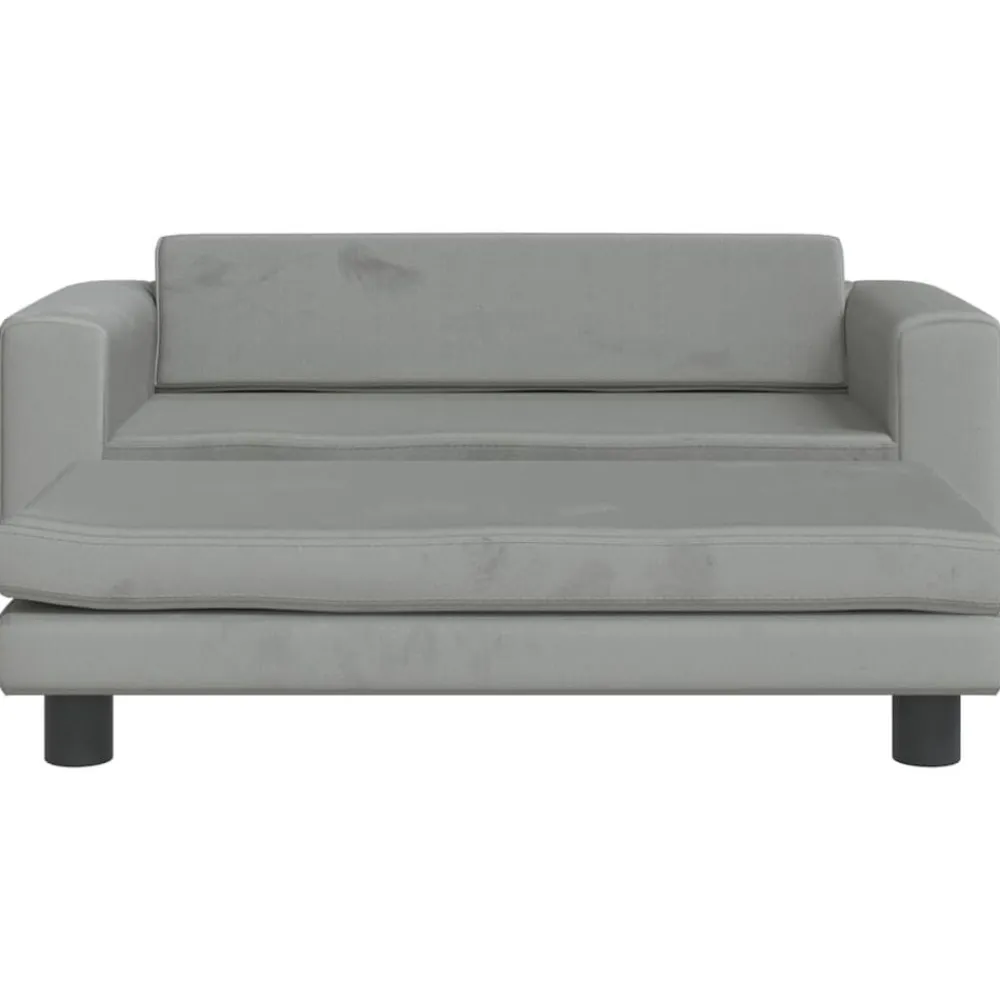 Niños vidaXL Mobiliario Para Bebés Y Niños Pequeños-Sofá para niños y reposapiés terciopelo 100x50x30 cm