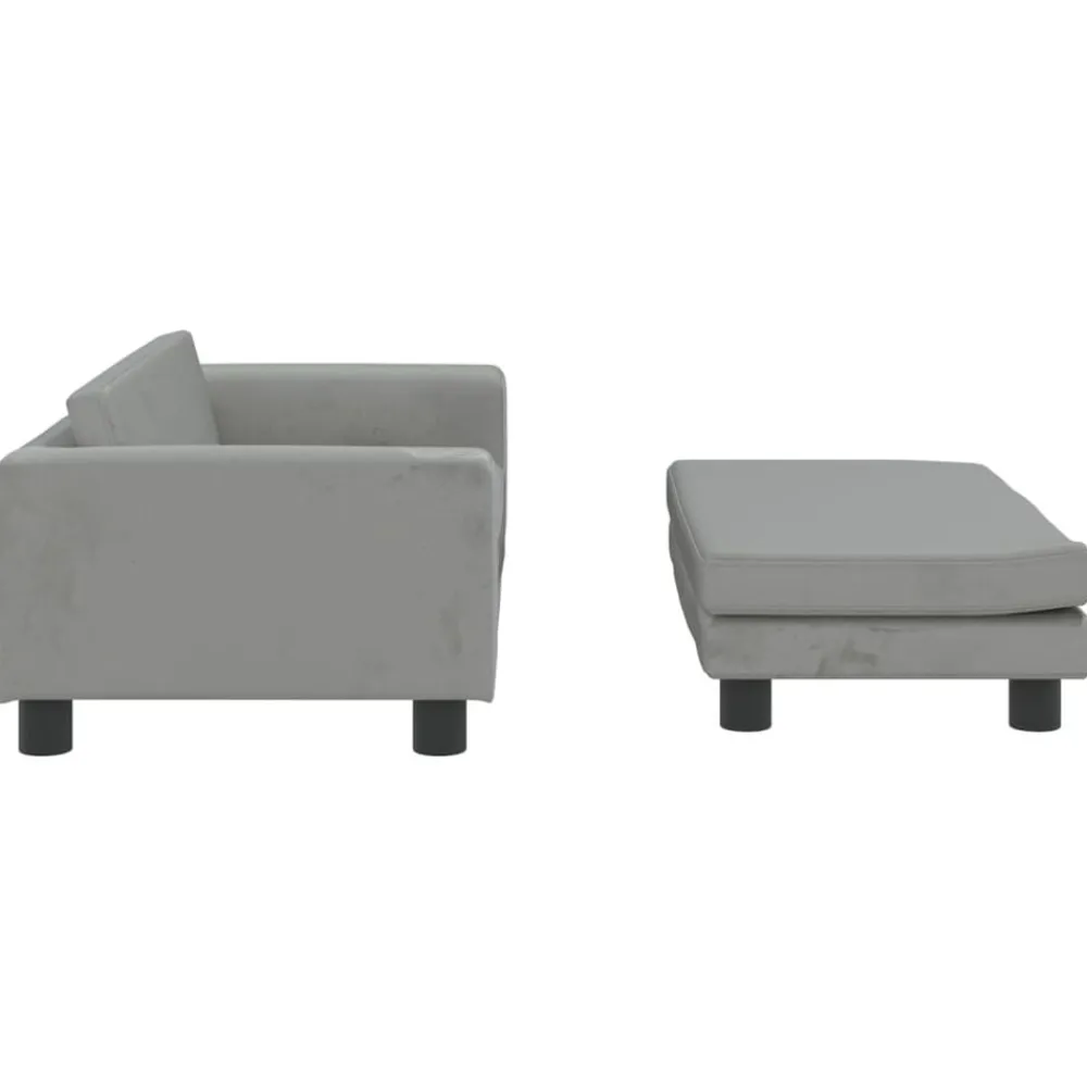 Niños vidaXL Mobiliario Para Bebés Y Niños Pequeños-Sofá para niños y reposapiés terciopelo 100x50x30 cm