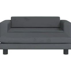 vidaXL Sofá para niños y reposapiés terciopelo 100x50x30cm Gris oscuro Clearance