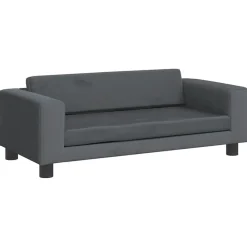 vidaXL Sofá para niños y reposapiés terciopelo 100x50x30cm Gris oscuro Clearance