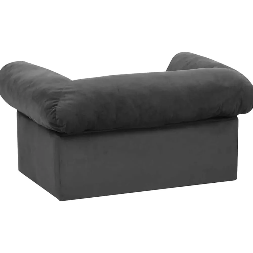 vidaXL Sofá para perros con cajón felpa 75x50x38 cm Gris oscuro Best