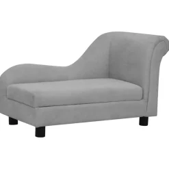vidaXL Sofá para perros con almohada felpa 83x44x44 cm Gris New