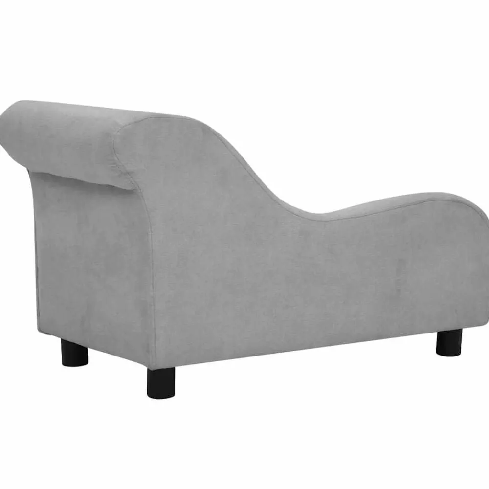 vidaXL Sofá para perros con almohada felpa 83x44x44 cm Gris New