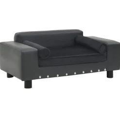 vidaXL Productos Para Mascotas-Sofá para perros felpa y cuero sintético 81x43x31cm