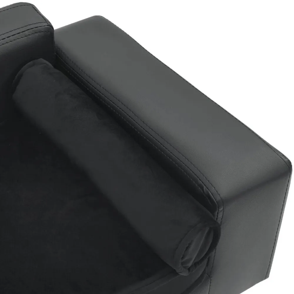 vidaXL Productos Para Mascotas-Sofá para perros felpa y cuero sintético 81x43x31cm