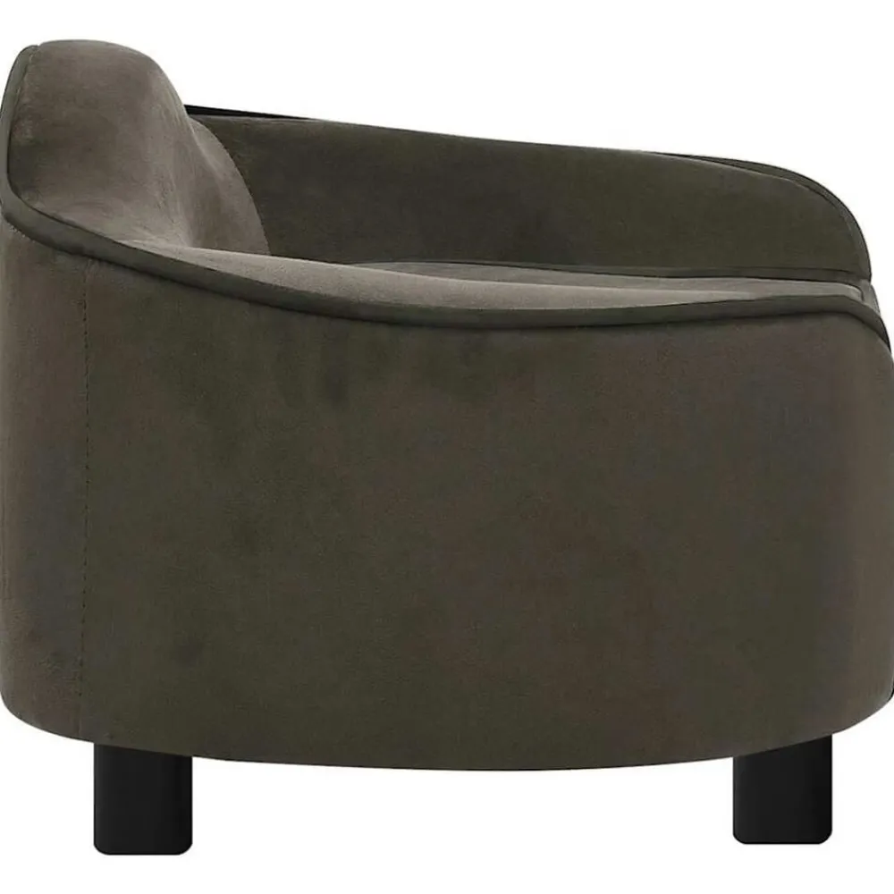 vidaXL Sofá para perros felpa 67x47x36 cm Gris oscuro New