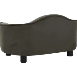 vidaXL Sofá para perros felpa 67x47x36 cm Gris oscuro New