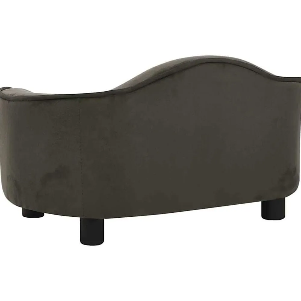 vidaXL Sofá para perros felpa 67x47x36 cm Gris oscuro New