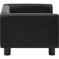 vidaXL Sofá para perros felpa y cuero sintético 60x43x30 cm Negro Best