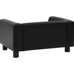vidaXL Sofá para perros felpa y cuero sintético 60x43x30 cm Negro Best