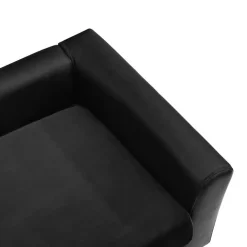 vidaXL Sofá para perros felpa y cuero sintético 60x43x30 cm Negro Best