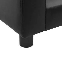 vidaXL Sofá para perros felpa y cuero sintético 60x43x30 cm Negro Best