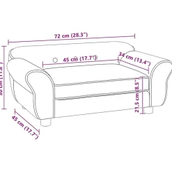 vidaXL Productos Para Mascotas-Sofá para perros felpa 72x45x30 cm