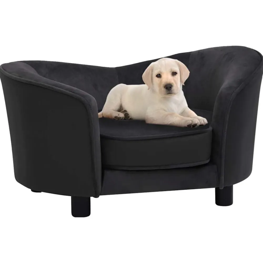 vidaXL Productos Para Mascotas-Sofá para perros felpa y cuero sintético 69x49x40 cm