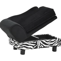vidaXL Productos Para Mascotas-Sofá para perros felpa negro 57x34x36 cm