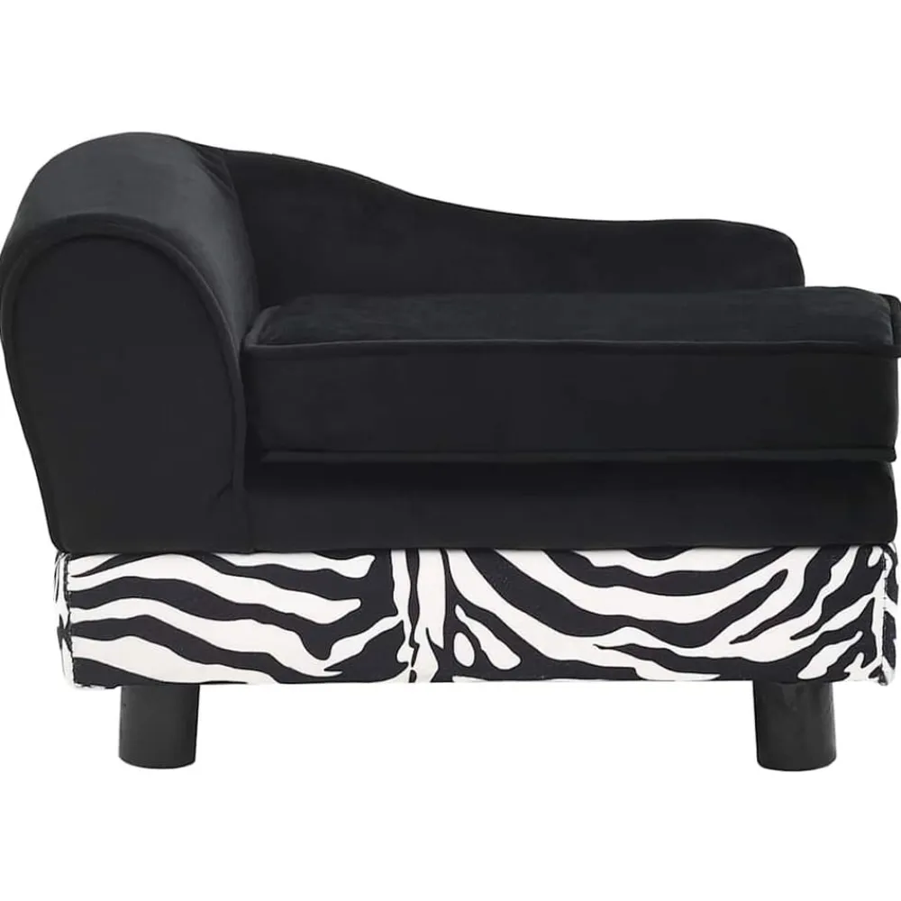 vidaXL Productos Para Mascotas-Sofá para perros felpa negro 57x34x36 cm