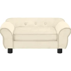 vidaXL Sofá para perros felpa color 72x45x30 cm Crema