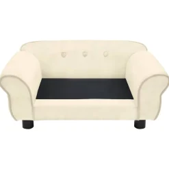 vidaXL Sofá para perros felpa color 72x45x30 cm Crema