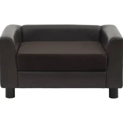 vidaXL Sofá para perros felpa y cuero sintético marrón 60x43x30 cm Marrón Clearance