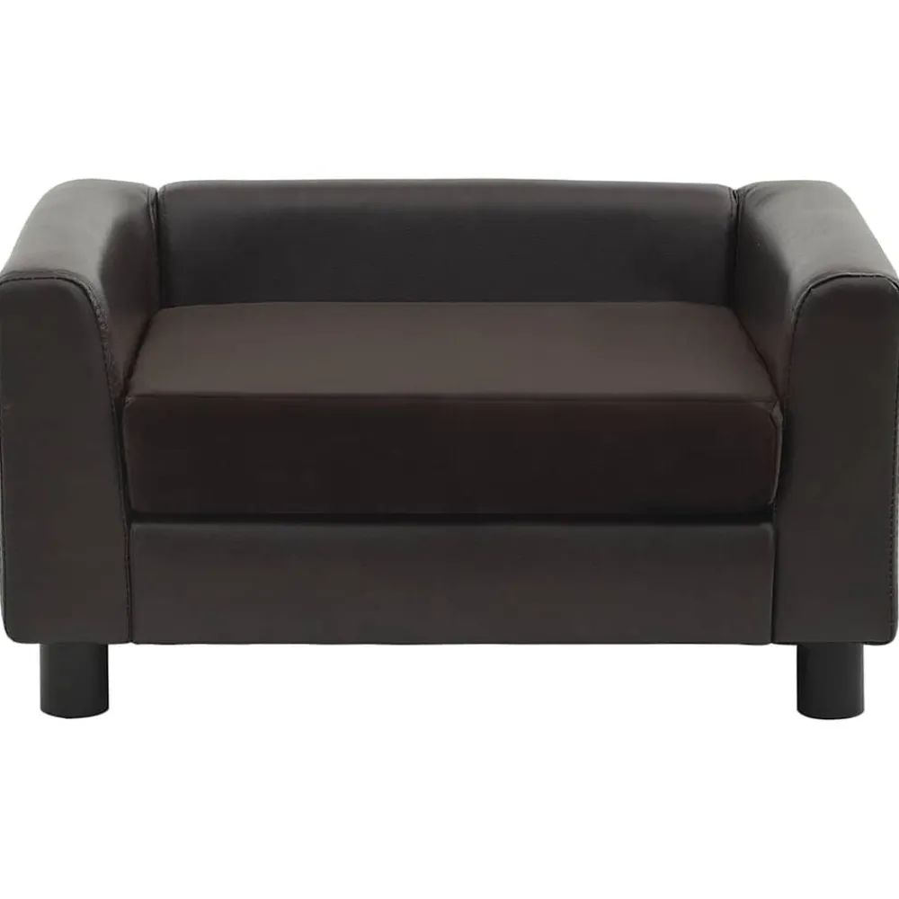 vidaXL Sofá para perros felpa y cuero sintético marrón 60x43x30 cm Marrón Clearance