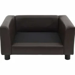 vidaXL Sofá para perros felpa y cuero sintético marrón 60x43x30 cm Marrón Clearance