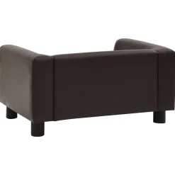 vidaXL Sofá para perros felpa y cuero sintético marrón 60x43x30 cm Marrón Clearance