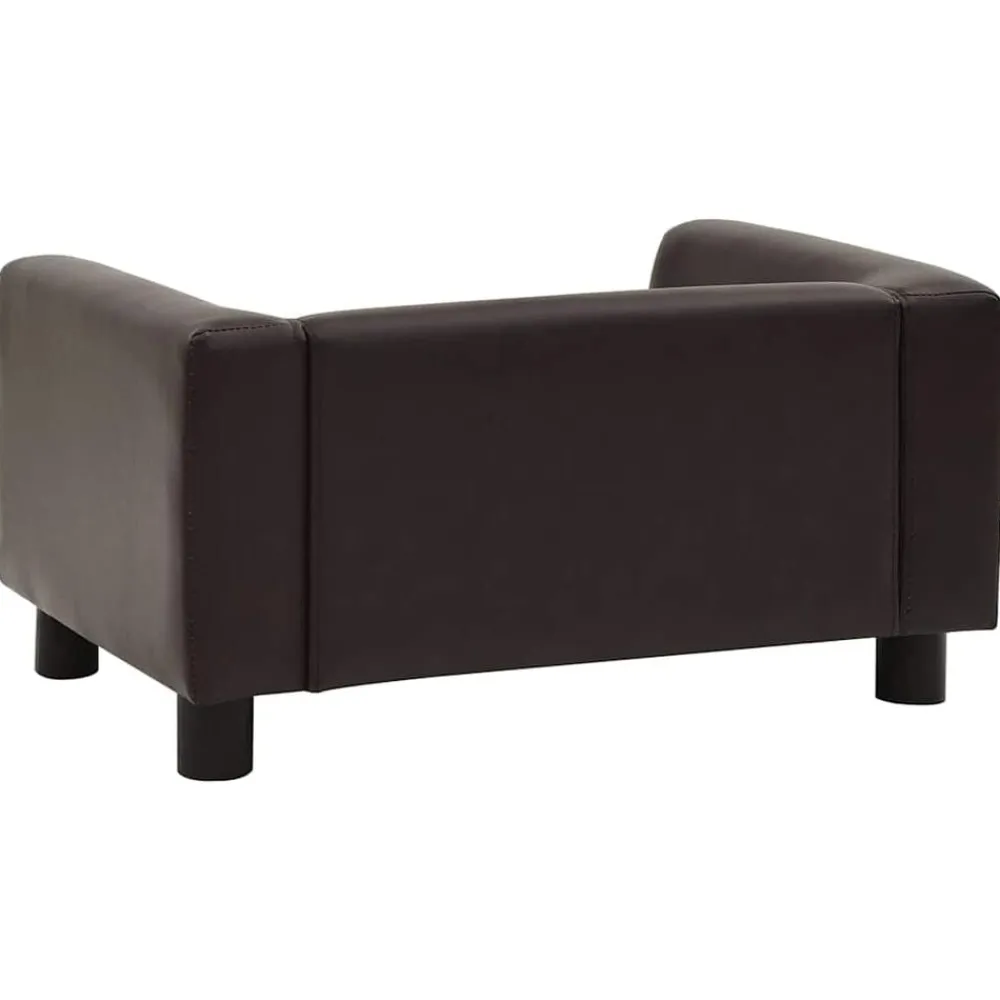 vidaXL Sofá para perros felpa y cuero sintético marrón 60x43x30 cm Marrón Clearance