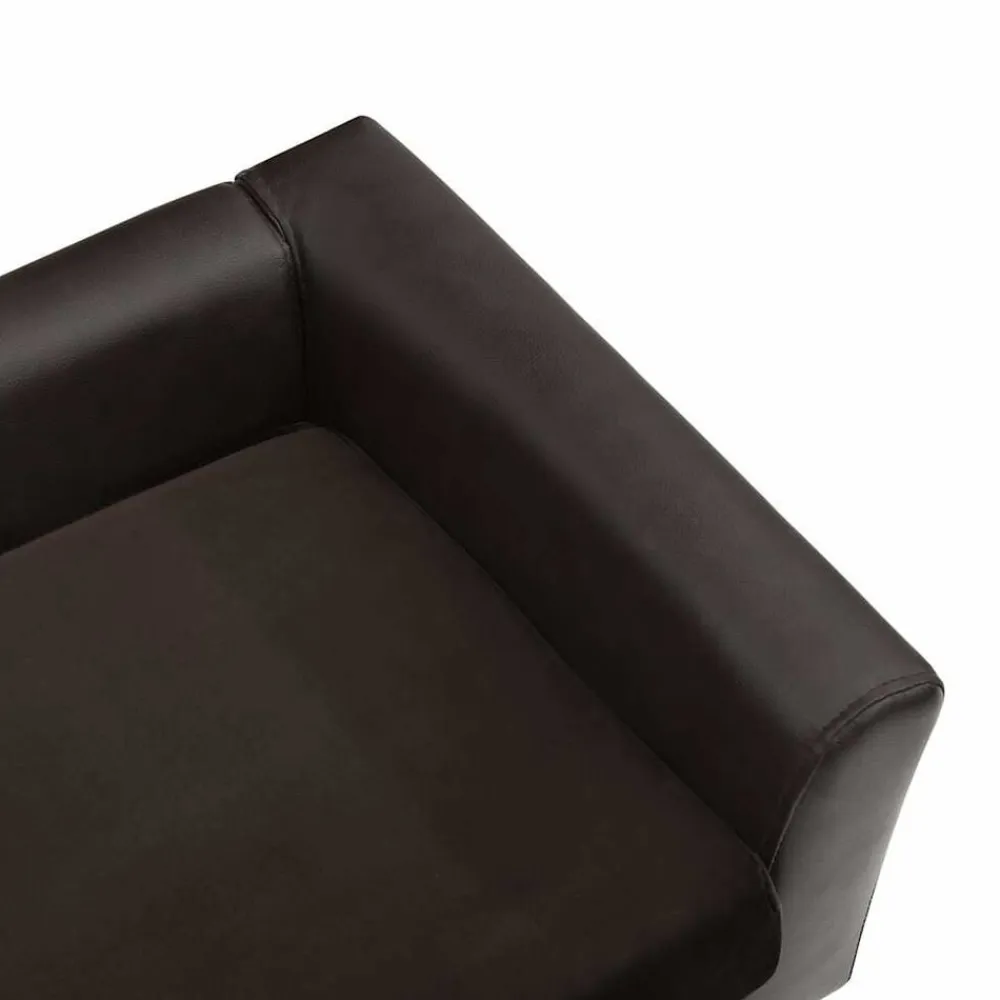 vidaXL Sofá para perros felpa y cuero sintético marrón 60x43x30 cm Marrón Clearance