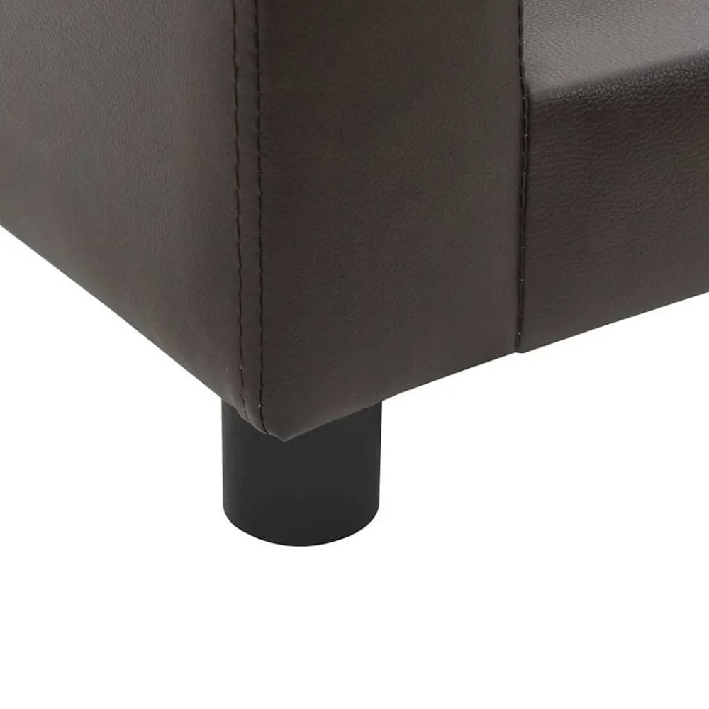 vidaXL Sofá para perros felpa y cuero sintético marrón 60x43x30 cm Marrón Clearance