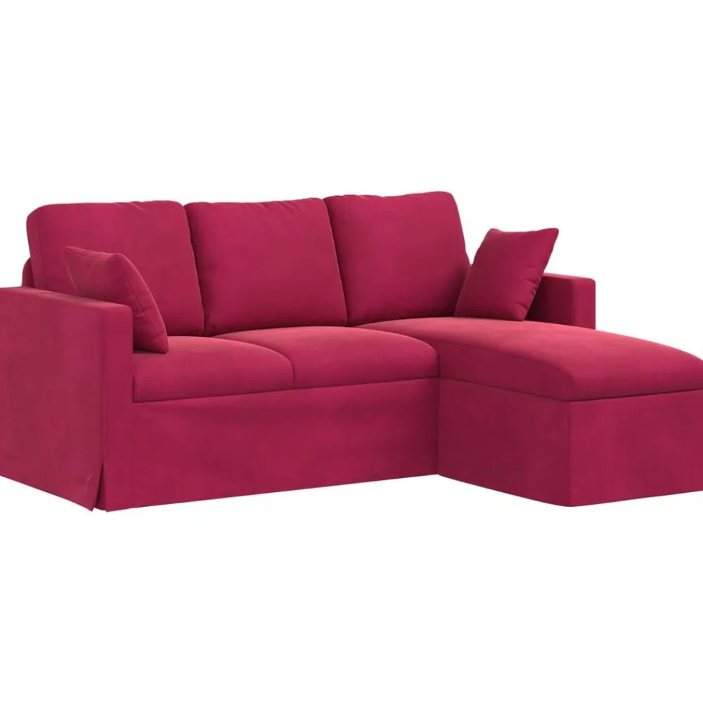 vidaXL Sofá Rojo vino 198 x 134 x 80 cm Terciopelo Rojo vino tinto New