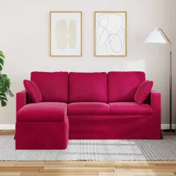 vidaXL Sofá Rojo vino 198 x 134 x 80 cm Terciopelo Rojo vino tinto New