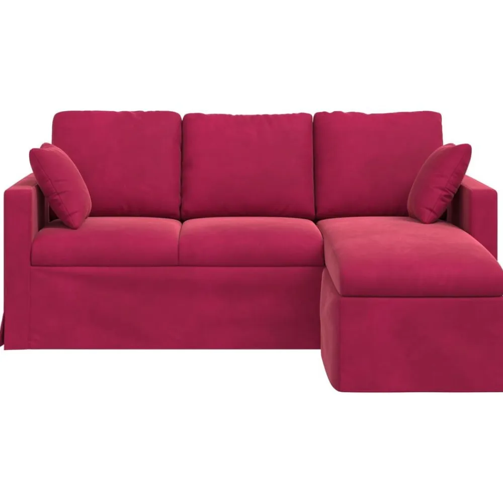 vidaXL Sofá Rojo vino 198 x 134 x 80 cm Terciopelo Rojo vino tinto New