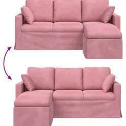 vidaXL Sofá 198 x 134 x 80 cm Terciopelo Rosa Online