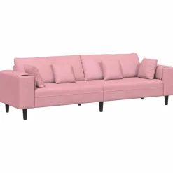 vidaXL Sofá 250 x 77 x 76 cm Terciopelo Rosa Sale