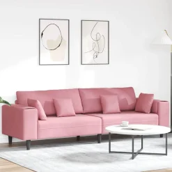 vidaXL Sofá 250 x 77 x 76 cm Terciopelo Rosa Sale