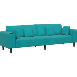vidaXL Sofá 250 x 77 x 76 cm Terciopelo Tuquesa Clearance