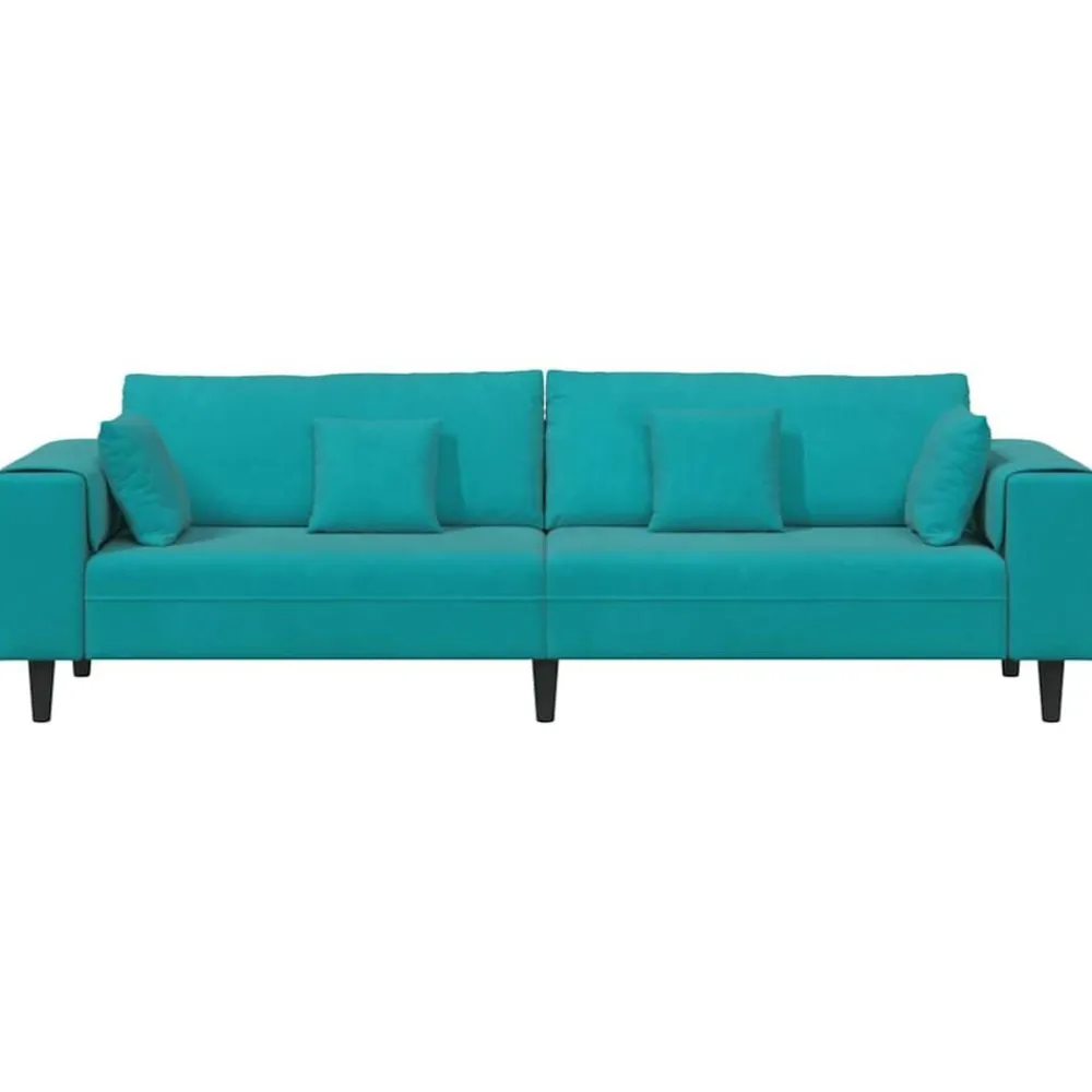 vidaXL Sofá 250 x 77 x 76 cm Terciopelo Tuquesa Clearance