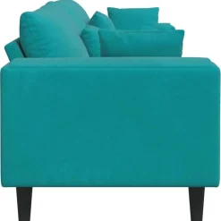 vidaXL Sofá 250 x 77 x 76 cm Terciopelo Tuquesa Clearance