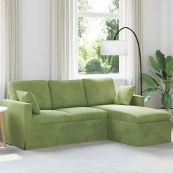 vidaXL Sofá 198 x 134 x 80 cm Terciopelo Verde claro Discount