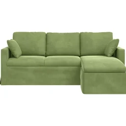 vidaXL Sofá 198 x 134 x 80 cm Terciopelo Verde claro Discount