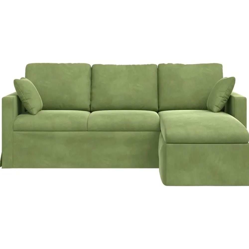 vidaXL Sofá 198 x 134 x 80 cm Terciopelo Verde claro Discount